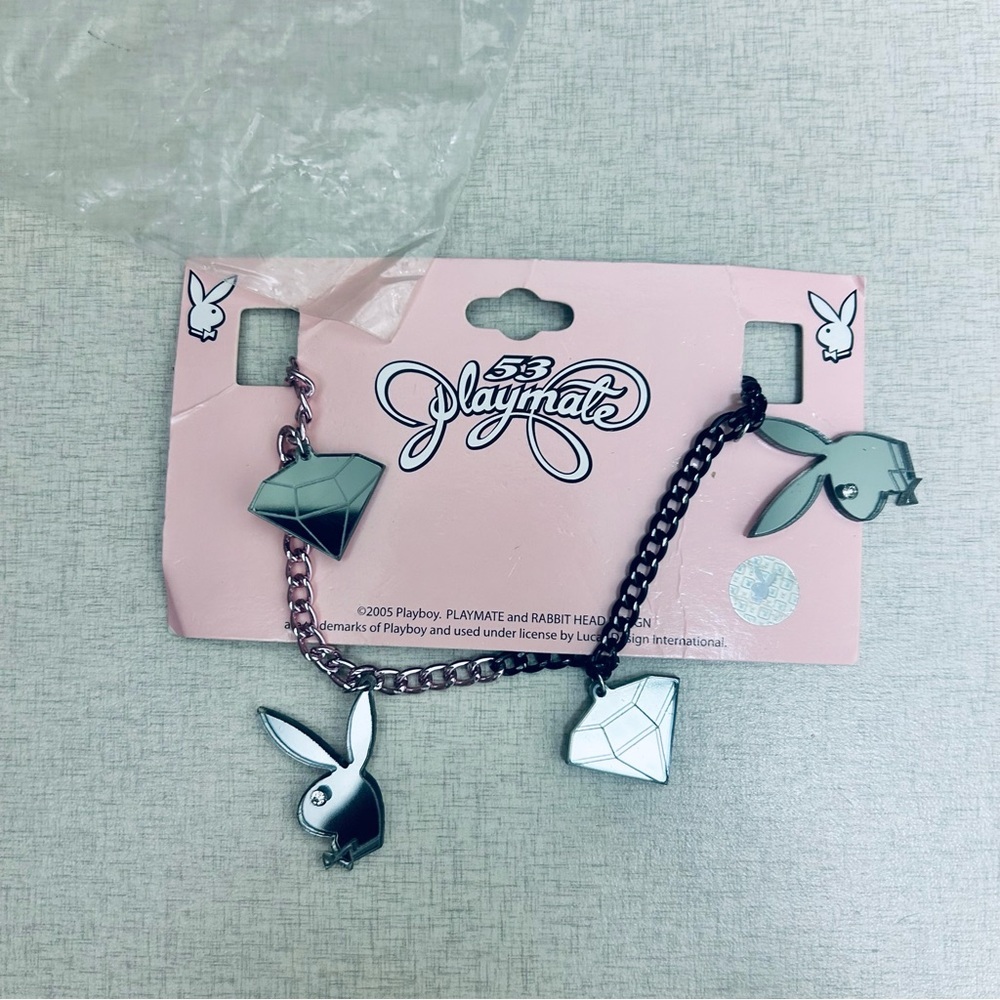 NWT Playboy Playmate 53 Bracelet Playboy Bunny & Diamond Charms Y2K RARE